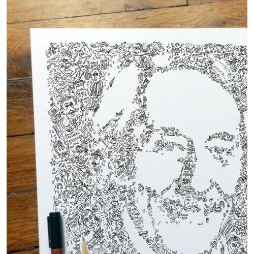 Jean Rochefort - 20x20cm - Poster Affiche De L'acteur Du Grand Blond