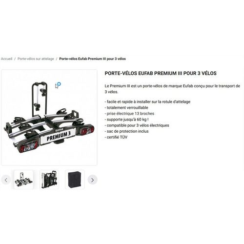 Porte-Velos Pour 3 Velos