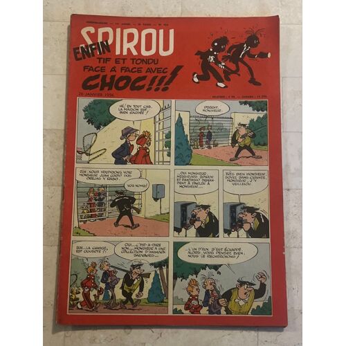 Spirou Hebdo N°928 - 19e Année - 1956 - Enfin Tif & Tondu Face À Face Avec Choc !!!- 