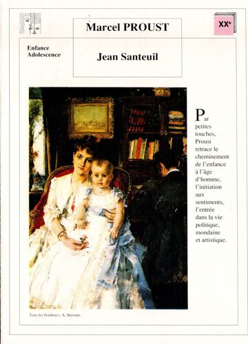Fiche Lecture / Litterature Marcel Proust Jean Santeuil