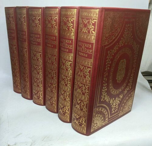 Les Oeuvres Complètes De Molière --- (6 Tomes Complet)--- Illustrées De Gravures De L'époque De L'auteur Et Comprenant Les Suites Monumentales De Boucher Coypel Moreau Le Jeune Buguet Desenne Joh