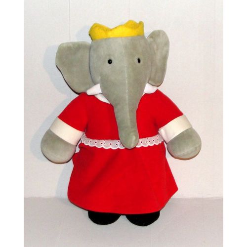 Peluche Babar La Cousine Celeste En Robe Rouge Ajena Nounours