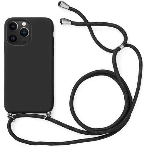 Coque Chaîne De Portable Pour Iphone 13 Pro Max (6.7'') Noir Couleur Unie Souple Anti-Choc Anti-Rayure Silicone