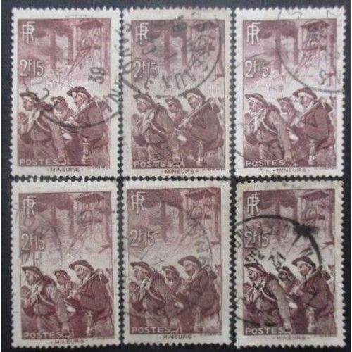 France N°390 X 6 Oblitéré