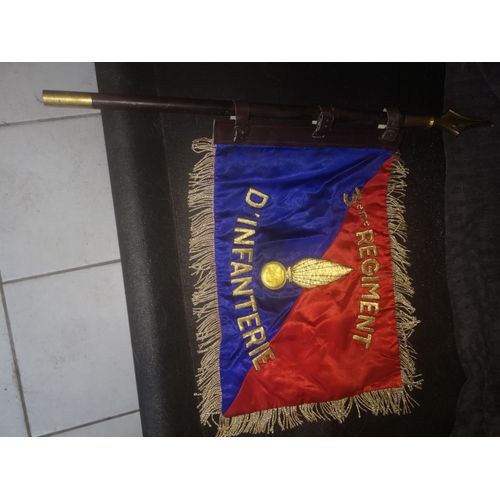 Fanion De Commandement De La 2ème Cie Du 3ème Ri 1996-1998. Original Et Exemplaire Unique.