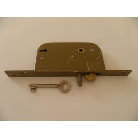 Serrure à larder BRICARD a Mentonnet, 1 Clé L, Axe:50 Carré:7 Entraxe:70 Bout carré, Porte Coulissante