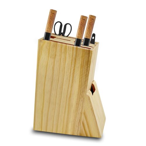 Porte-Couteau En Bois A 4 Douilles, Rangement De Couteaux De Cuisine