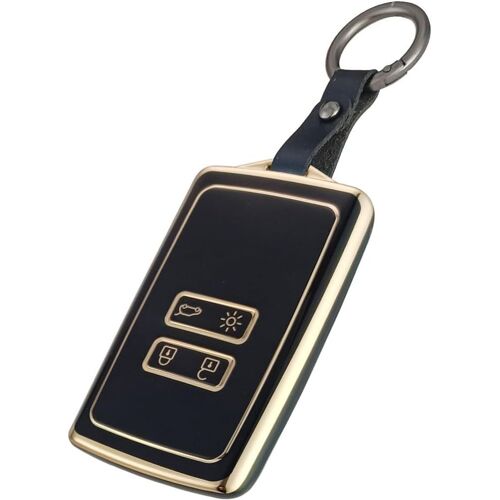 Coque De Clé De Voiture Pour Etui Carte Renault Megane 4 Kadjar Clio 5 Austral Dacia Duster,Coque Clé Intelligente En Alliage D'aluminium 4 Boutons Auto Clef Accessoires