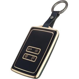 Coque De Clé De Voiture Pour Etui Carte Renault Megane 4 Kadjar Clio 5 Austral Dacia Duster,Coque Clé Intelligente En Alliage D'aluminium 4 Boutons Auto Clef Accessoires