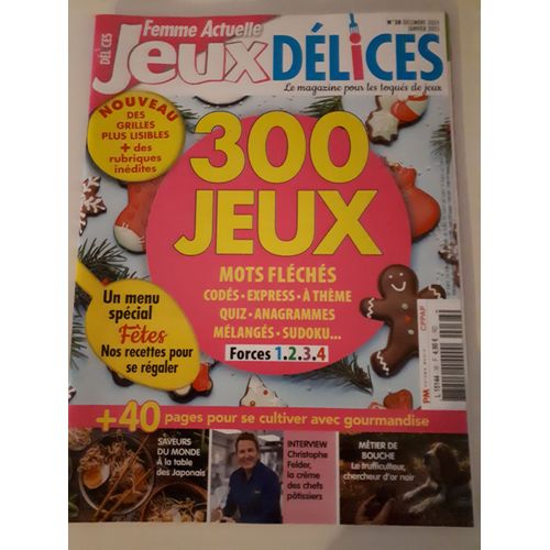 Femme Actuelle Jeux Délice N°38 300 Jeux, +40 Pages Pour Se Cultiver Avec Gourmandise