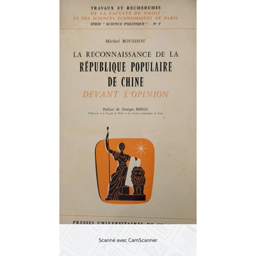 La Reconnaissance De La République Populaire De Chine Devant L Opinion