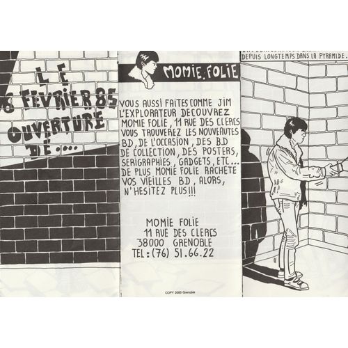 Flyer Publicitaire - Ouverture De La Librairie Momie Folie - Grenoble 1985