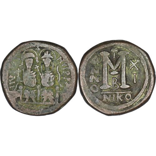 Byzance - Follis - Justin Ii Et Sophie - Nicomédie - 575 Ad - Grand M An Xi - Bc-369 - 24-345