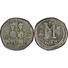 Byzance - Follis - Justin Ii Et Sophie - Nicomédie - 575 Ad - Grand M An Xi - Bc-369 - 24-345