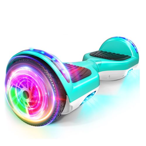 Sisigad Hoverboard 6.5'' Hy-A12c, Bluetooth + Lumière Led, Autonomie 7-8km, Vitesse Maximale 10km/H, Batterie 18v/2.6ah, Meilleur Cadeau Pour Les Enfants-Vert + Blanc