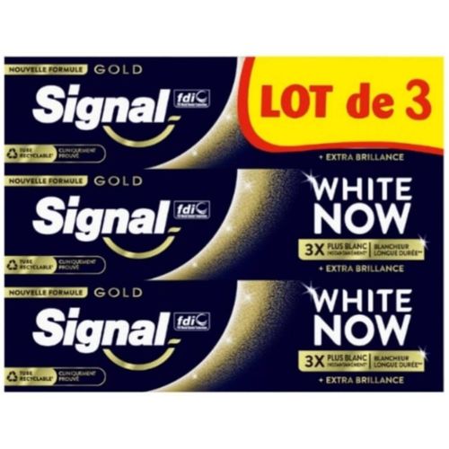 Dentifrice Extra Brillance White Now Gold Signal 3x75ml 