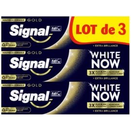 Dentifrice Extra Brillance White Now Gold Signal 3x75ml 