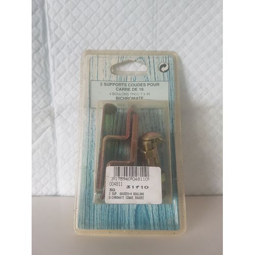 Supports coudés pour barre de sécurité 16mm en acier bichromaté