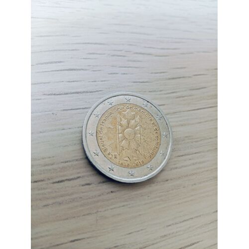 Pièce De 2 Euros Centenaire De La Fin De La 1ère Guerre Mondiale (1918-2018)¿: Le Bleuet De France.