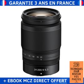 Nikon NIKKOR Z 24-200mm F4-6.3 VR + Ebook '20 Techniques pour Réussir vos Photos' - Objectif Nikon Z