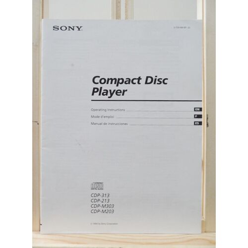 Notice manuel - Mode d'emploi Sony CDP-313/CDP-213/CDP-M303/CDP-M203 CD