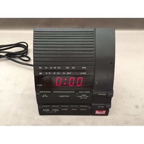 COLLECTOR ANCIEN RADIO REVEIL DESIGN " PARIS MATCH " VINTAGE ALARME GO / FM