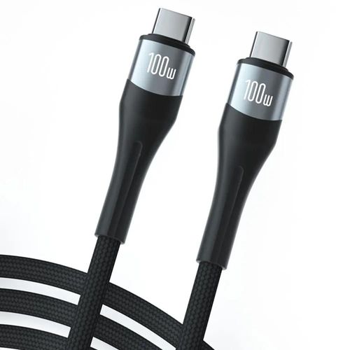 Câble USB-C vers USB-C 100W Chargeur Rapide pour Redmi Samsung iPhone 16 iPhone 15 Macbook - 1 Mètre Noir - E.F.Connection