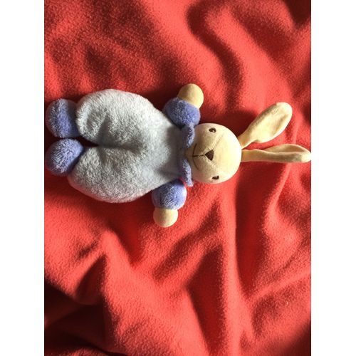 Lapin Nounours Bleu Peluche Doudou