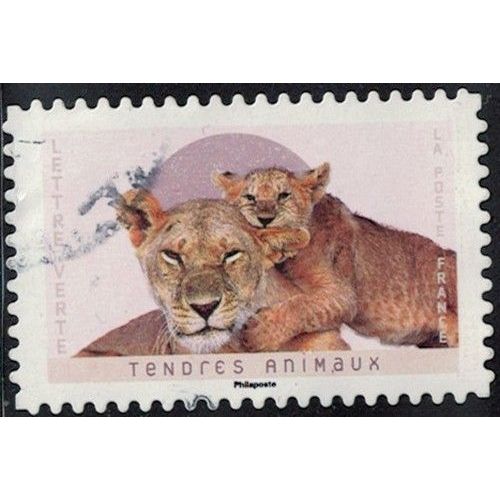 France 2023 Oblitéré Used Tendres Animaux Lions Y&t Fr 2245 Su