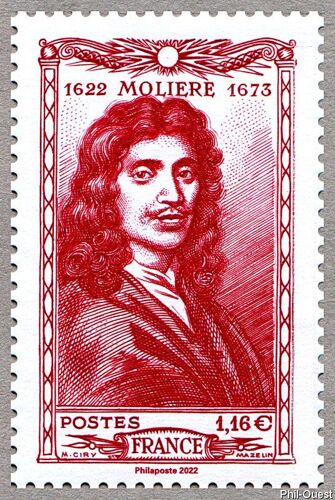 400ème Anniversaire De La Naissance De Jean-Baptiste Poquelin Dit Molière Année 2022 N° 5642 Yvert Et Tellier Luxe (Issu Du Feuillet)