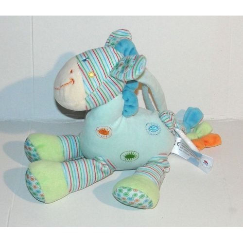 Doudou Cheval Ane Zebre Poney Nicotoy Model Bleu Musical