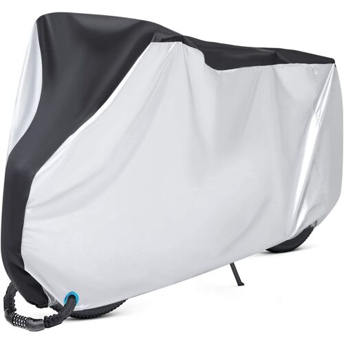 Housse De Vélo Housse De Protection Pour Vélo Imperméable Anti Poussière/Uv Avec Trous Anti-Vol, Bâche Protection De Bicyclette Pour Vtt Et Vélo De Route (Argent)