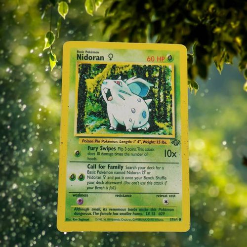 Carte Pokémon Nidoran 57/64 (Femelle), Première Édition De 1995, Très Bon État