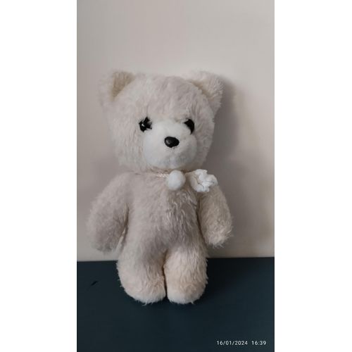 Vintage Peluche Ours Pompons Écru Nounours