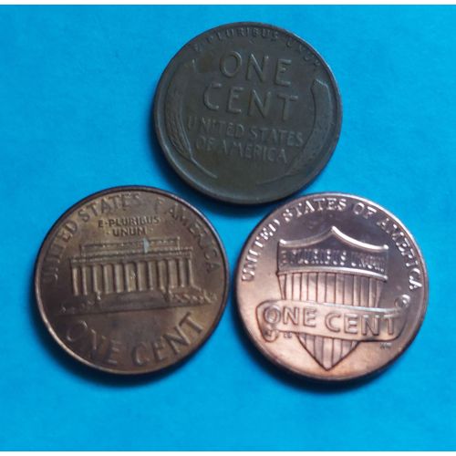 Lot De 3 Pièces De 1 Cent Usa