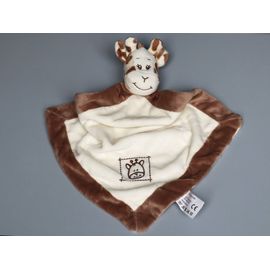 Doudou girafe plat beige marron ZDT Action