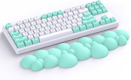 Cloud Repose-poignet,Ergonomique,Support de Poignet Anti-dérapant,Support de Main de Bureau,Repose-paume pour Clavier de Jeu Mécanique TKL 87 Touches de Taille Normale -Vert