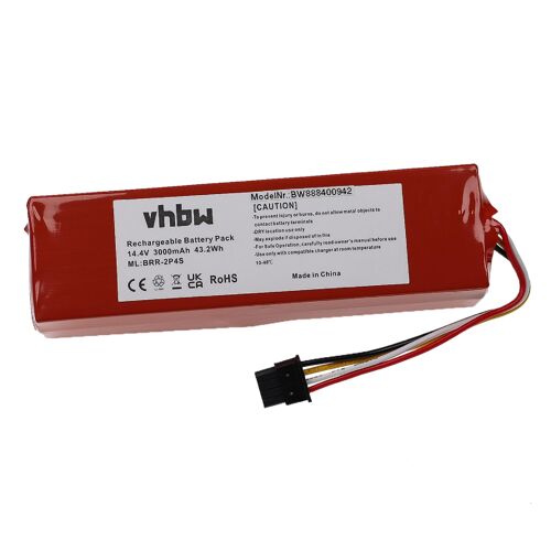 vhbw Batterie compatible avec Xiaomi Roborock Q8 Max Q8MP52-00, Q8 Max Q8MP02-00, Q Revo QR02-00 robot électroménager (3000mAh, 14,4V, Li-ion)