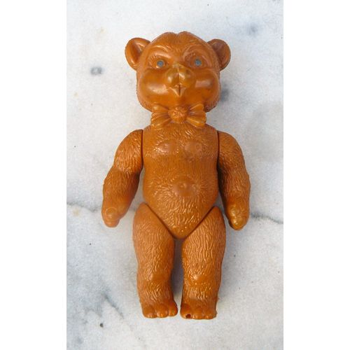 Ours En Plastique Moulé Et Articulé Ancien