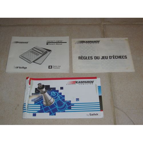 Notices  De  Jeu  D'  Echecs    Electronique  Kasparov  Et Autres