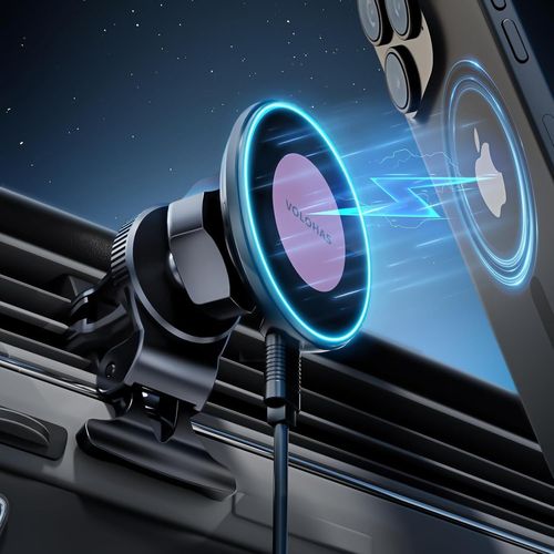 15W Support Telephone Voiture Chargeur Induction, Support Magsafe Voiture Support Telephone Voiture MagSafe Chargeur sans Fil Voiture pour iPhone 15 14 13 12 Samsung Xiaomi