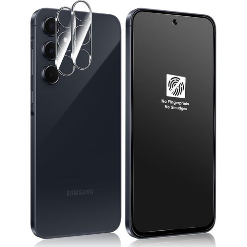 CAUC-Couverture Complète Verre Trempé Mat pour Samsung Galaxy A55 5G et Caméra Arrière Protecteur [2+2 Pièces], Anti-Reflet, Anti-Traces de Doigts, 9H Dureté Matt Protection écran