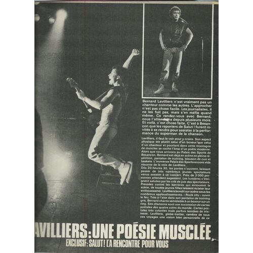 Salut 12/11/1980 Lavilliers, Lio, Cabrel, Plastic Bertrand, Abba, Barbelivien, Robert Palmer, Mitchell, Sardou, François Valery, Noam, Taxi Girl,Vartan, Christophe, France Gall / Berger, Elli & Jacno