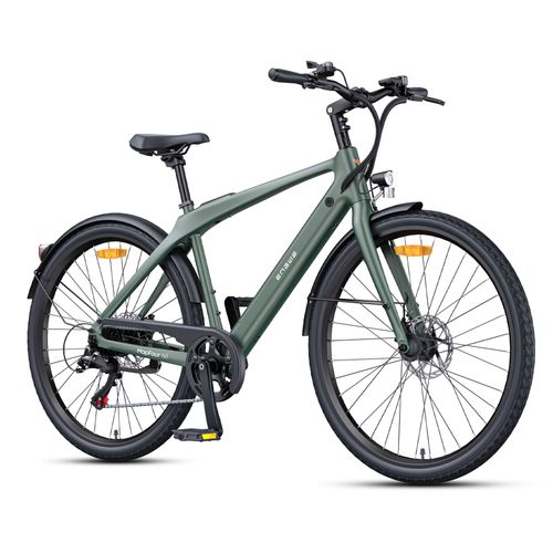 Vélo Électrique Engwe N1 Air - Autonomie 100km - Batterie 36v13ah - Moteur 250w - Pneus 700*38c - Cadre En Fibre De Carbone,Transmission À 7 Vitesses Avec App Et Bluetooth, Vert
