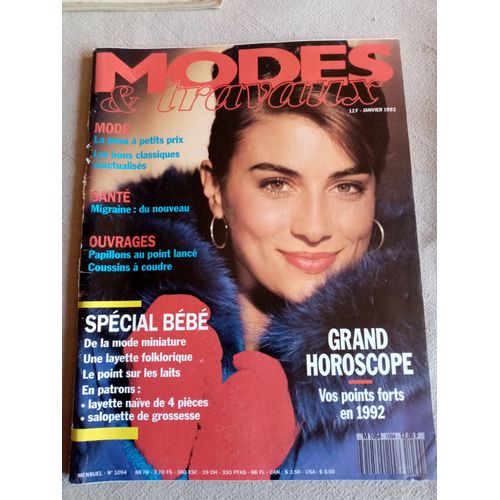 "Modes & Travaux" Janvier 1992n° 1094