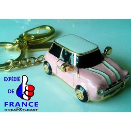 Clé USB 8 GO / 8GB - Austin Mini Cooper One Morris - Full Métal - Bijou Porte-Clés - Rose et Doré