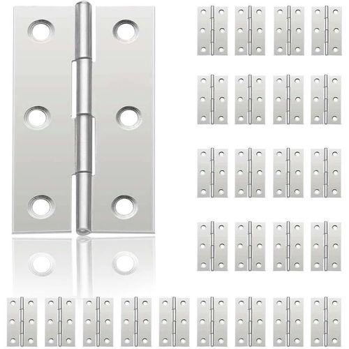 24pcs Petit Charnieres Pour Portes, Charniere Inox, Diy Charnieres De Portes Pour Porte Placard Charniere Piano Boites A Bijoux La Maison Meubles Materiel Armoire(44mm32mm) Goodnice