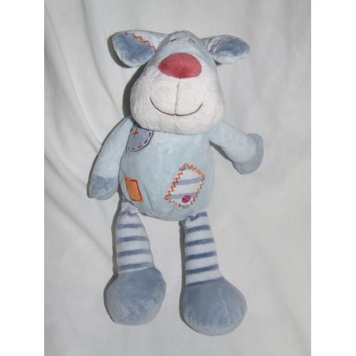 Chien Nicotoy Bleu Raye Nez Rouge