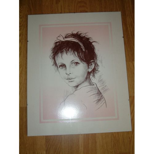 Portrait Fille Sous Verre