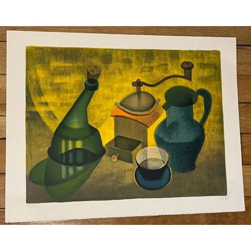 Louis Toffoli, Nature Morte Au Moulin À Café, Lithographie, 1970